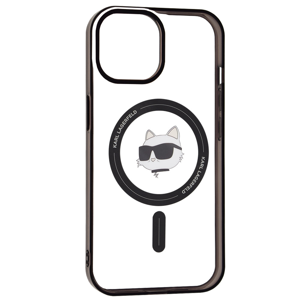 Futrola MagSafe za Apple iPhone 15, Karl Lagerfeld, IML Choupette's Head, Prozirna