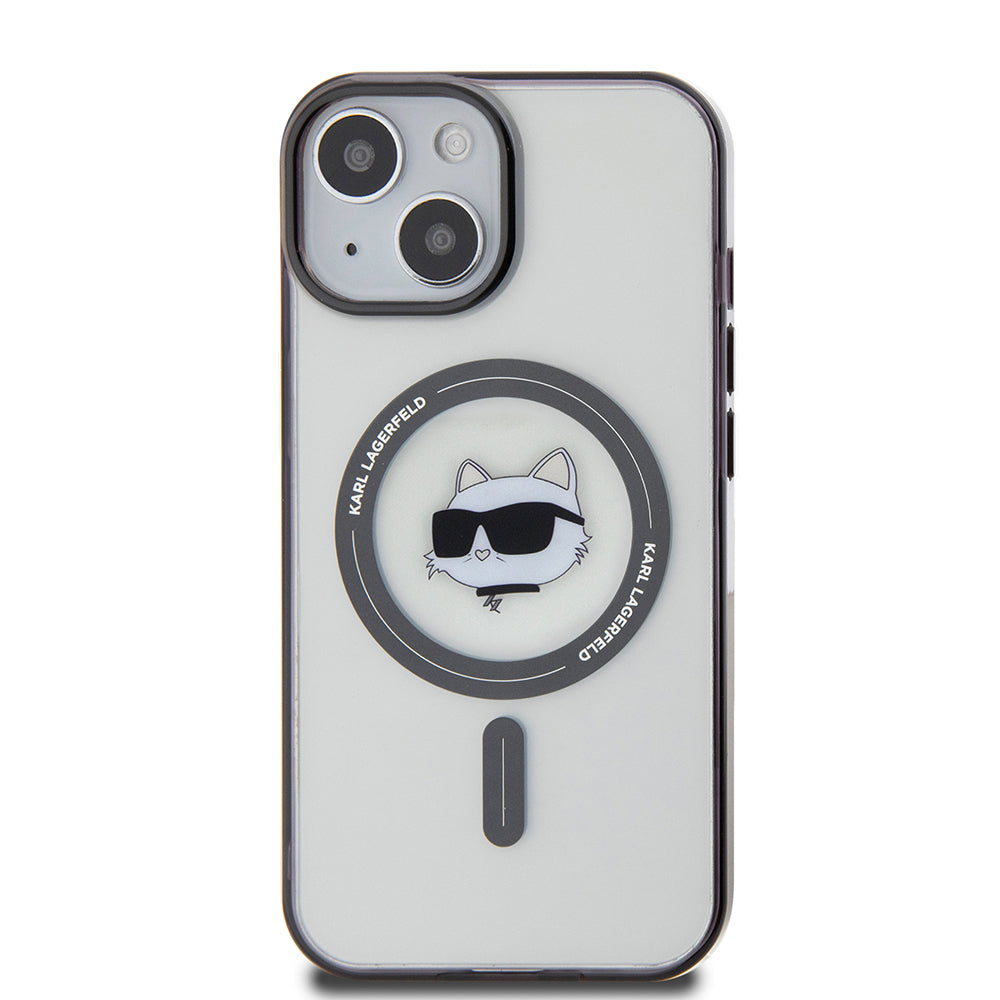Futrola MagSafe za Apple iPhone 15, Karl Lagerfeld, IML Choupette's Head, Prozirna