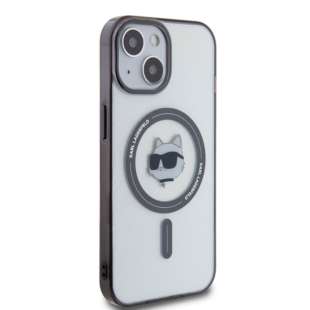 Futrola MagSafe za Apple iPhone 15, Karl Lagerfeld, IML Choupette's Head, Prozirna