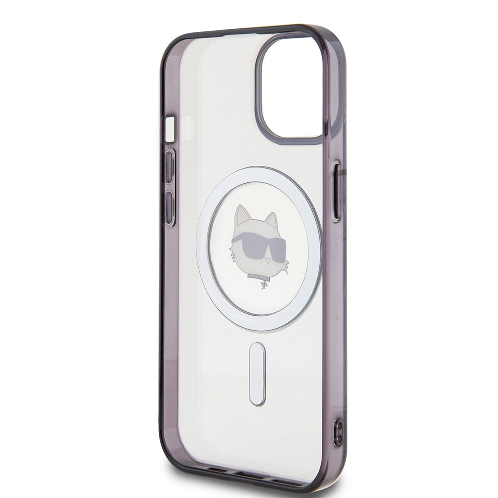 Futrola MagSafe za Apple iPhone 15, Karl Lagerfeld, IML Choupette's Head, Prozirna