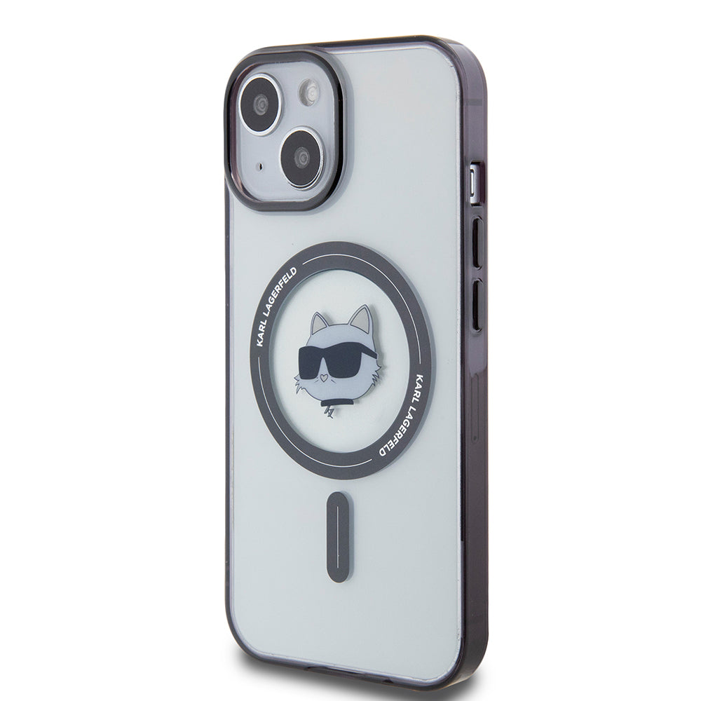 Futrola MagSafe za Apple iPhone 15, Karl Lagerfeld, IML Choupette's Head, Prozirna