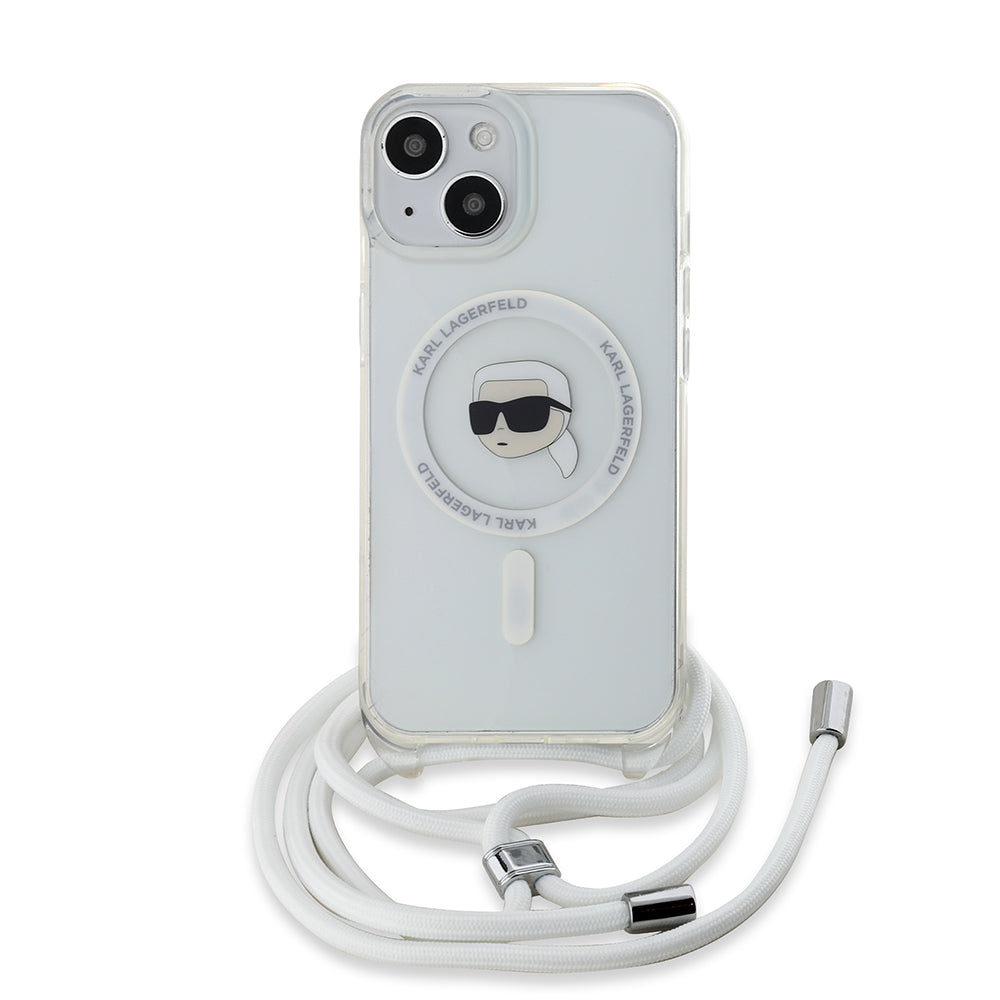 MagSafe futrola za Apple iPhone 15, Karl Lagerfeld, IML Crossbody Karl's Head, Prozirna