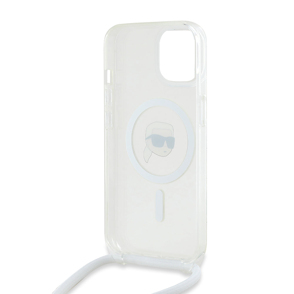 MagSafe futrola za Apple iPhone 15, Karl Lagerfeld, IML Crossbody Karl's Head, Prozirna