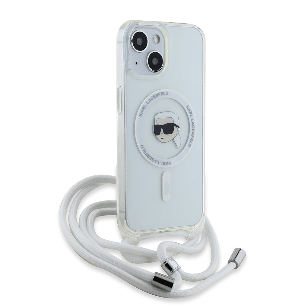 MagSafe futrola za Apple iPhone 15, Karl Lagerfeld, IML Crossbody Karl's Head, Prozirna