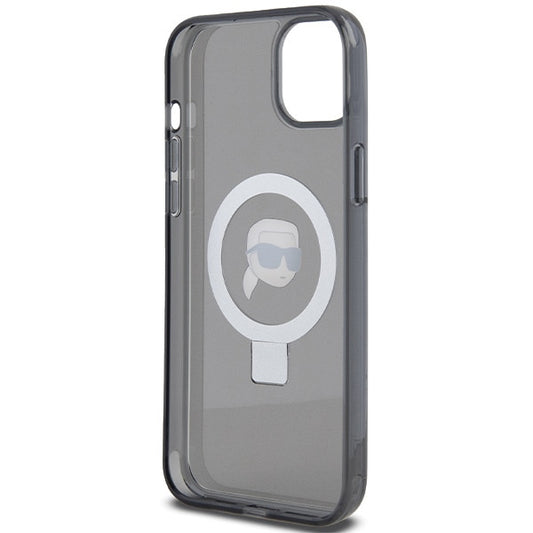 MagSafe futrola za Apple iPhone 15, Karl Lagerfeld, Ring Stand Karl's Head, Crna