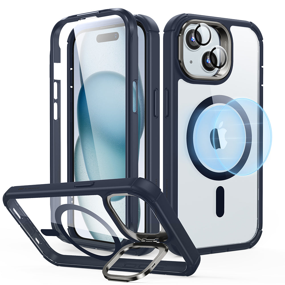 Futrola MagSafe za Apple iPhone 15 Plus, ESR, Armor Tough Kickstand, Prozirno Plava