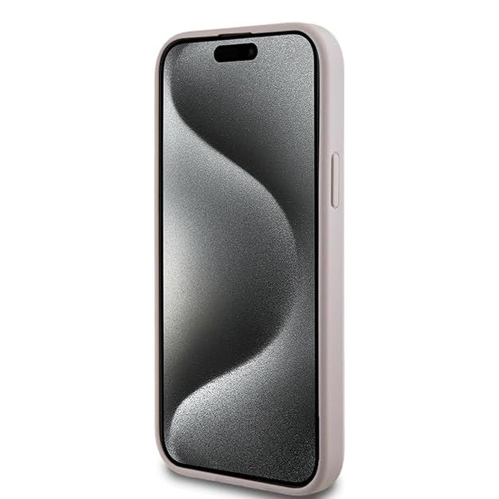 Futrola MagSafe za Apple iPhone 15 Plus, Guess, 4G Collection, Roza