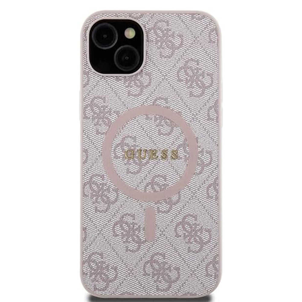 Futrola MagSafe za Apple iPhone 15 Plus, Guess, 4G Collection, Roza