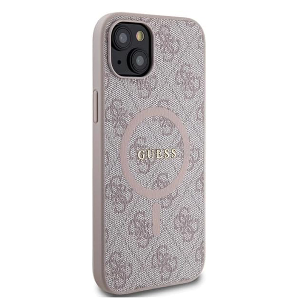 Futrola MagSafe za Apple iPhone 15 Plus, Guess, 4G Collection, Roza
