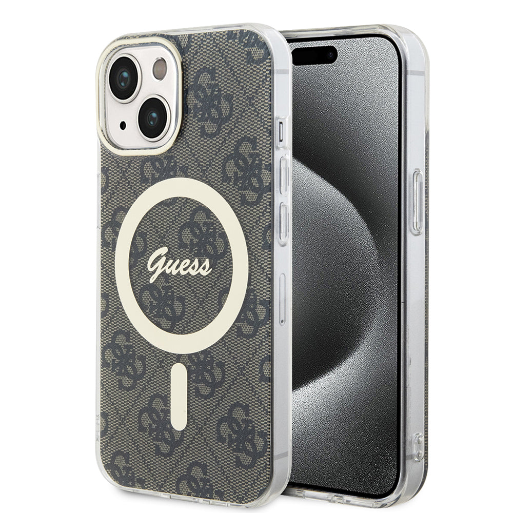 Futrola MagSafe za Apple iPhone 15 Plus, Guess, IML 4G, Smeđa