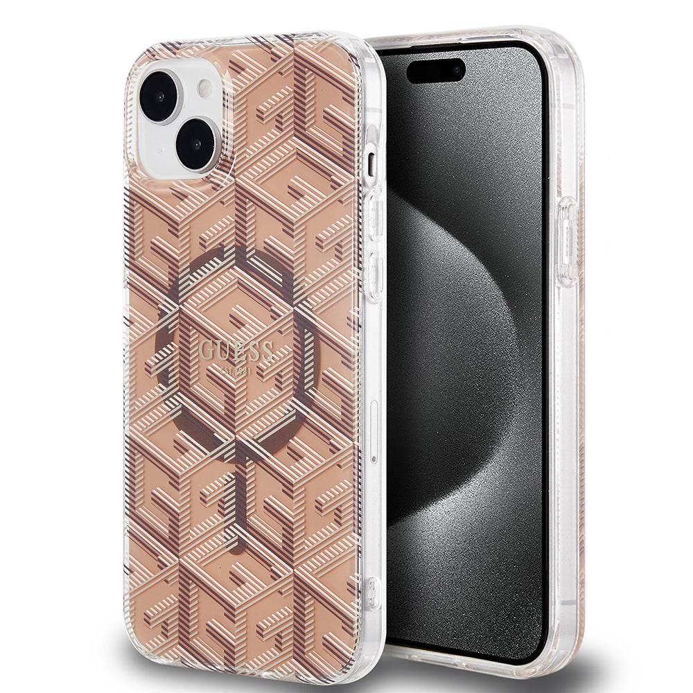 Futrola MagSafe za Apple iPhone 15 Plus, Guess, IML Gcube, Smeđa