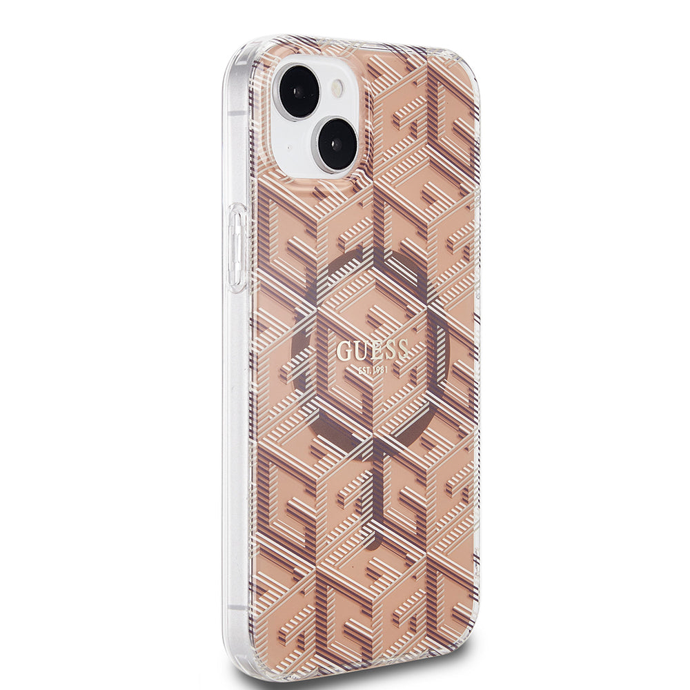 Futrola MagSafe za Apple iPhone 15 Plus, Guess, IML Gcube, Smeđa