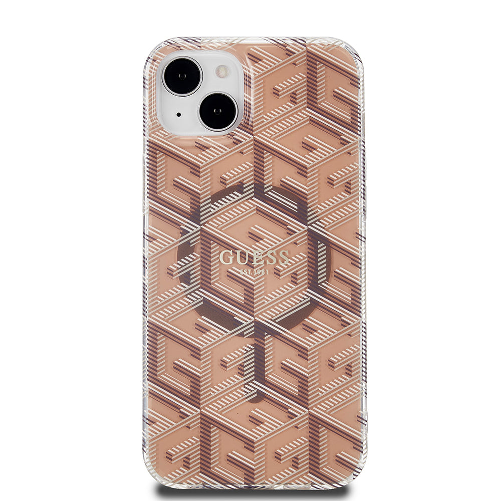 Futrola MagSafe za Apple iPhone 15 Plus, Guess, IML Gcube, Smeđa