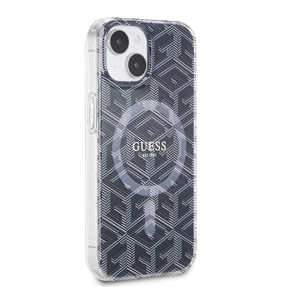 MagSafe futrola za Apple iPhone 15 Plus, Guess, IML Gcube, Crna