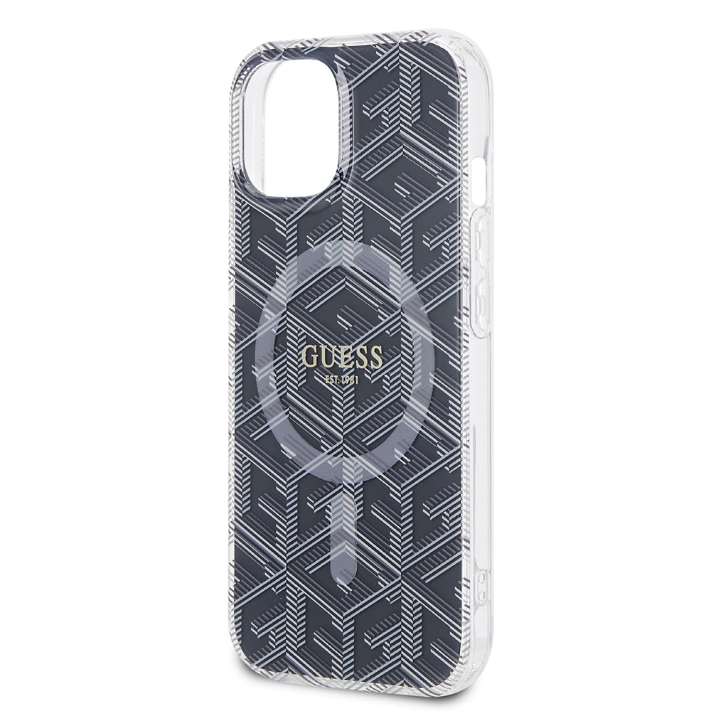 MagSafe futrola za Apple iPhone 15 Plus, Guess, IML Gcube, Crna