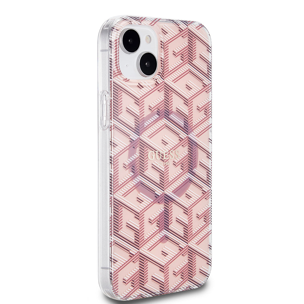 MagSafe futrola za Apple iPhone 15 Plus, Guess, IML Gcube, Roza