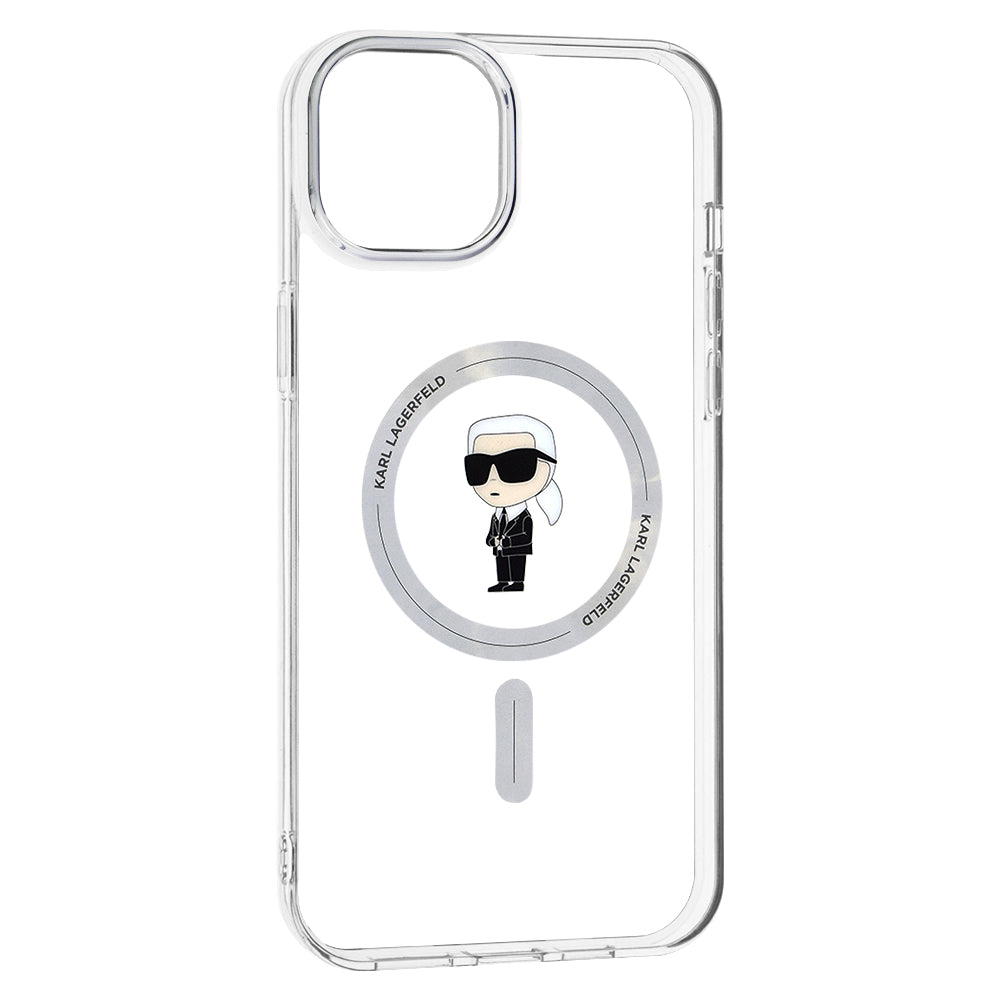 Futrola MagSafe za Apple iPhone 15 Plus, Karl Lagerfeld, IML Ikonik Karl, Prozirna