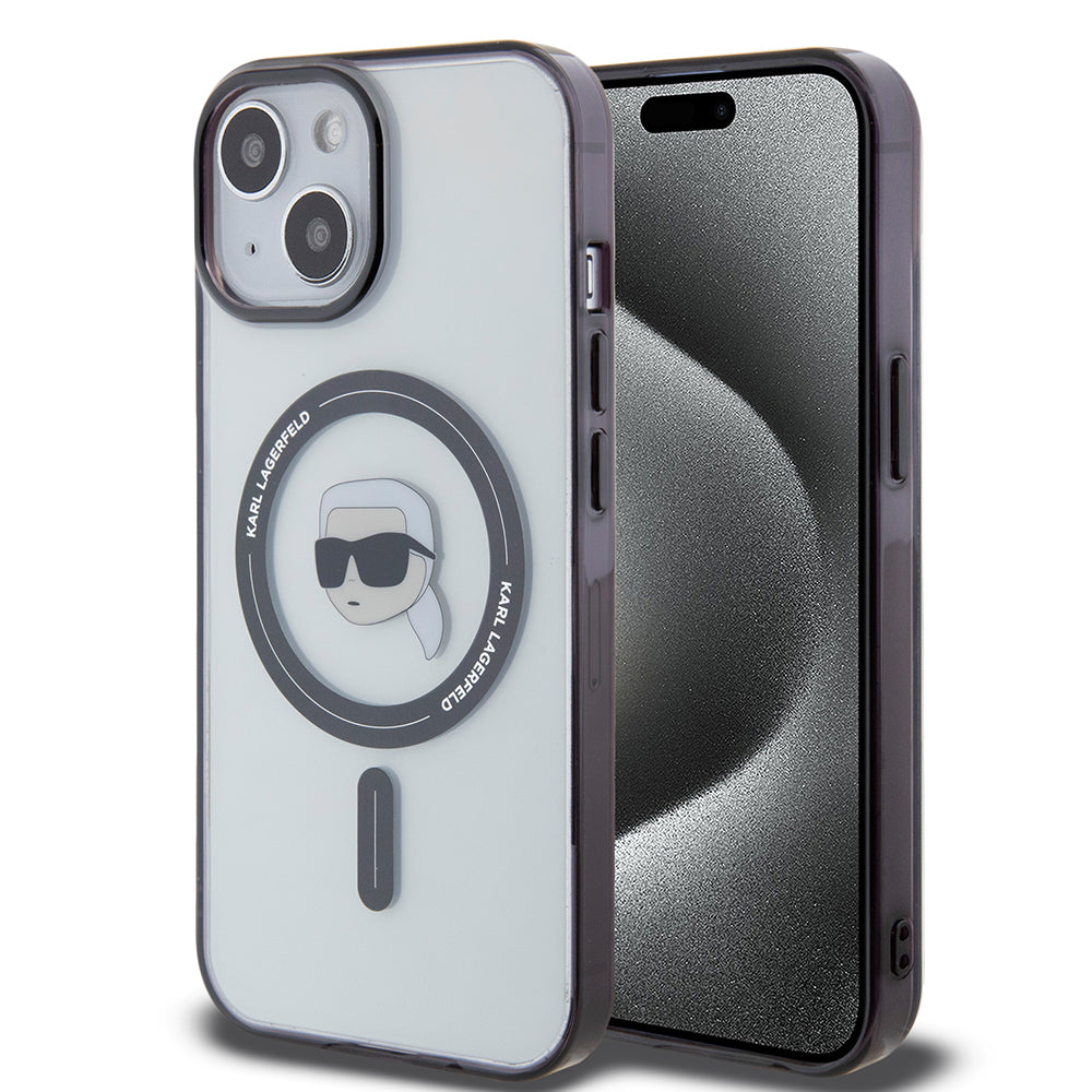 Futrola MagSafe za Apple iPhone 15 Plus, Karl Lagerfeld, IML Karl's Head, Prozirna
