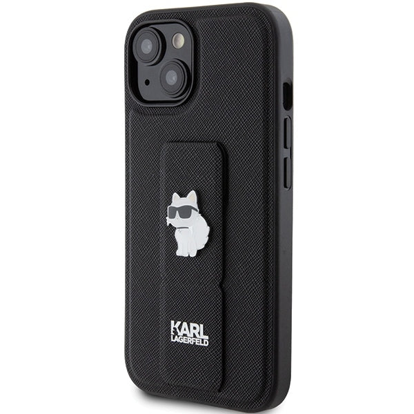 MagSafe futrola za Apple iPhone 15 Plus, Karl Lagerfeld, Saffiano Gripstand Choupette, Crna
