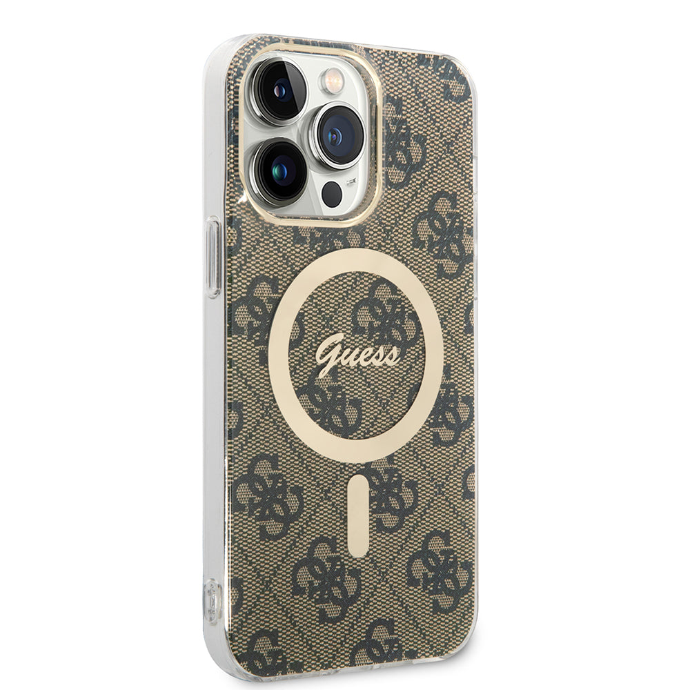 Futrola MagSafe za Apple iPhone 15 Pro, Guess, 4G IML, smeđa GUHMP15LH4STW