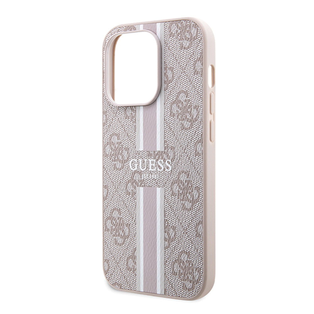 MagSafe futrola za Apple iPhone 15 Pro, Guess, 4G Printed Stripes, Roza