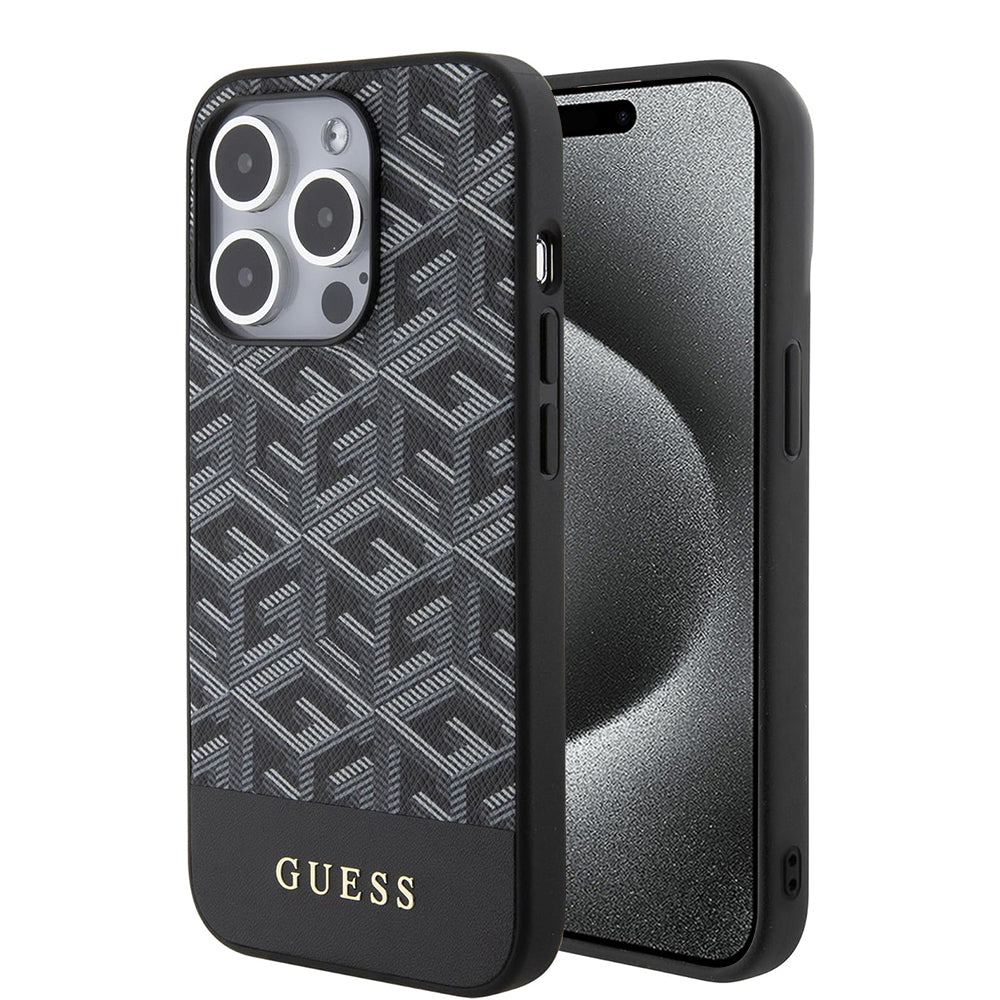 MagSafe futrola za Apple iPhone 15 Pro, Guess, GCube Stripes, Crna