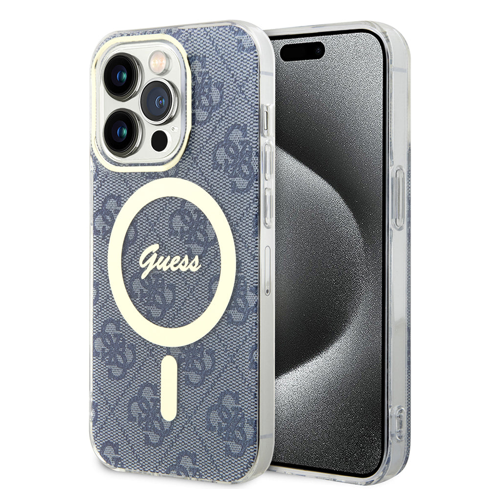 MagSafe futrola za Apple iPhone 15 Pro, Guess, IML 4G, Plava