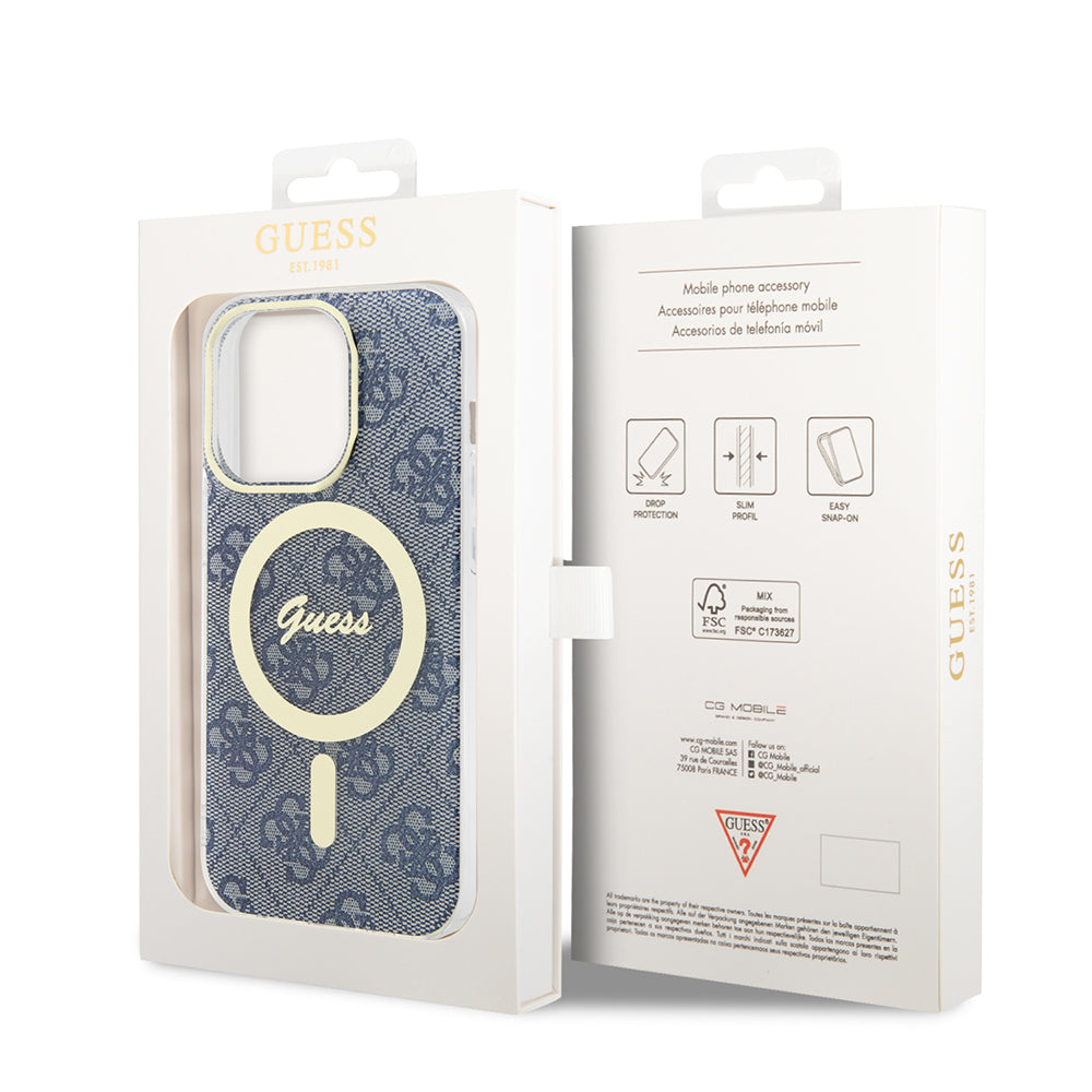 MagSafe futrola za Apple iPhone 15 Pro, Guess, IML 4G, Plava