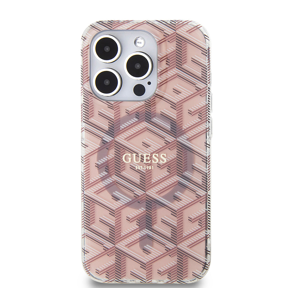 MagSafe futrola za Apple iPhone 15 Pro, Guess, IML Gcube, Roza