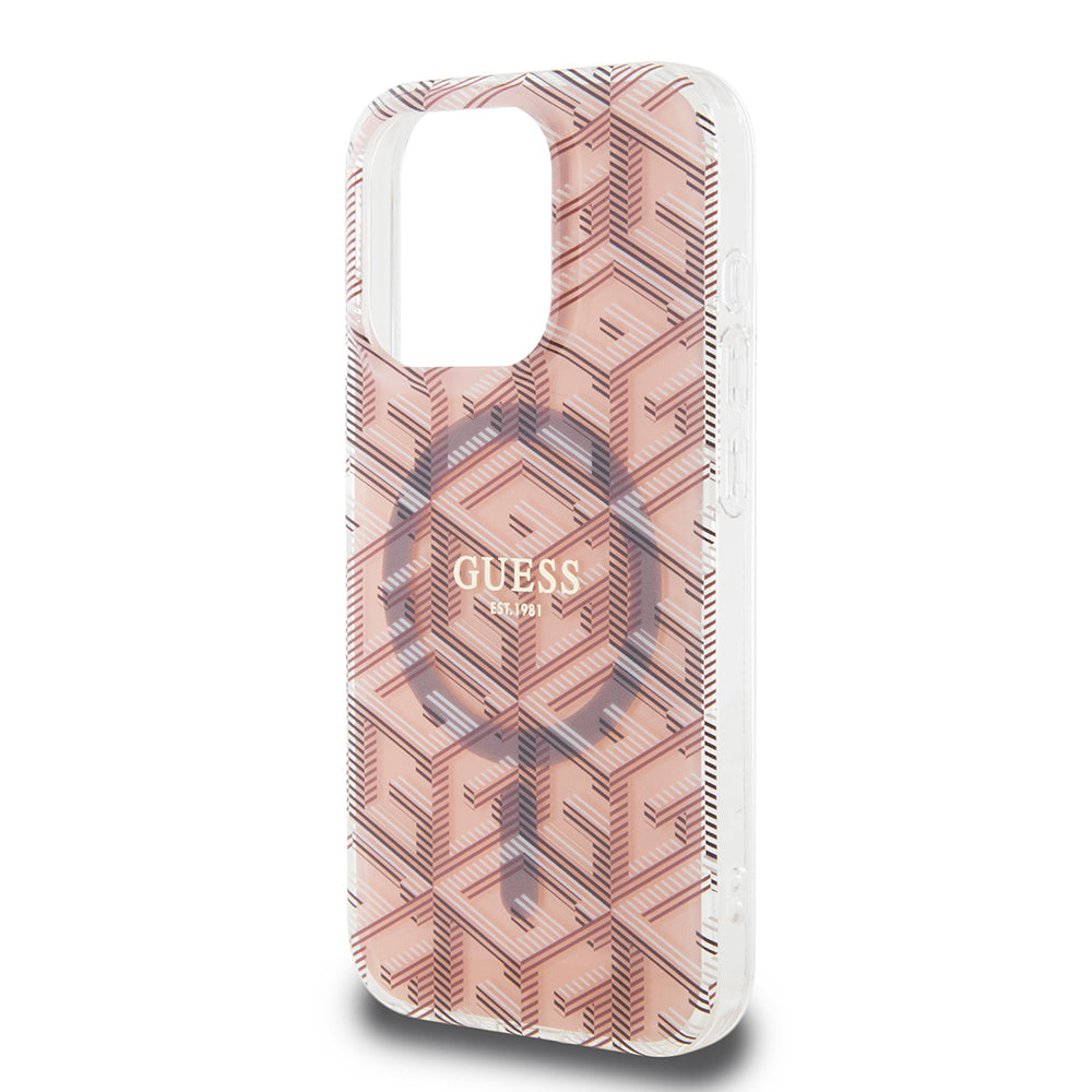 MagSafe futrola za Apple iPhone 15 Pro, Guess, IML Gcube, Roza