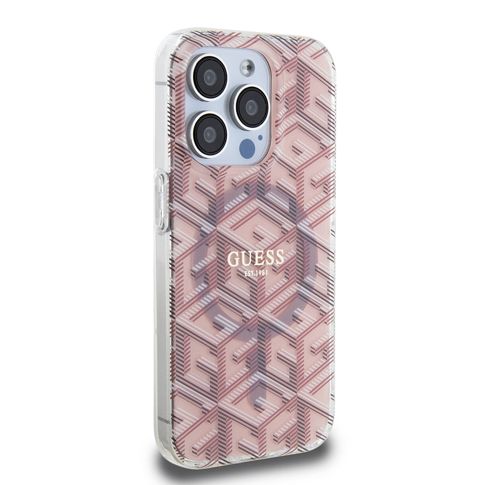 MagSafe futrola za Apple iPhone 15 Pro, Guess, IML Gcube, Roza