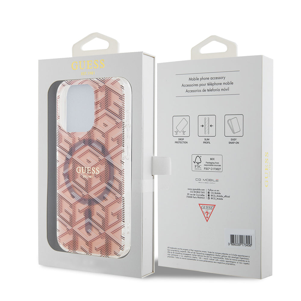 MagSafe futrola za Apple iPhone 15 Pro, Guess, IML Gcube, Roza