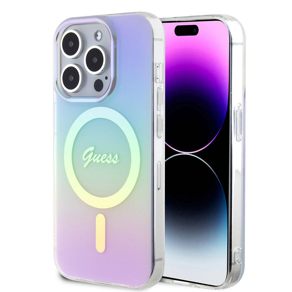 MagSafe futrola za Apple iPhone 15 Pro, Guess, IML Iridescent, Ljubičasta
