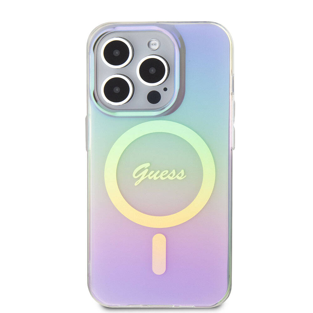 MagSafe futrola za Apple iPhone 15 Pro, Guess, IML Iridescent, Ljubičasta