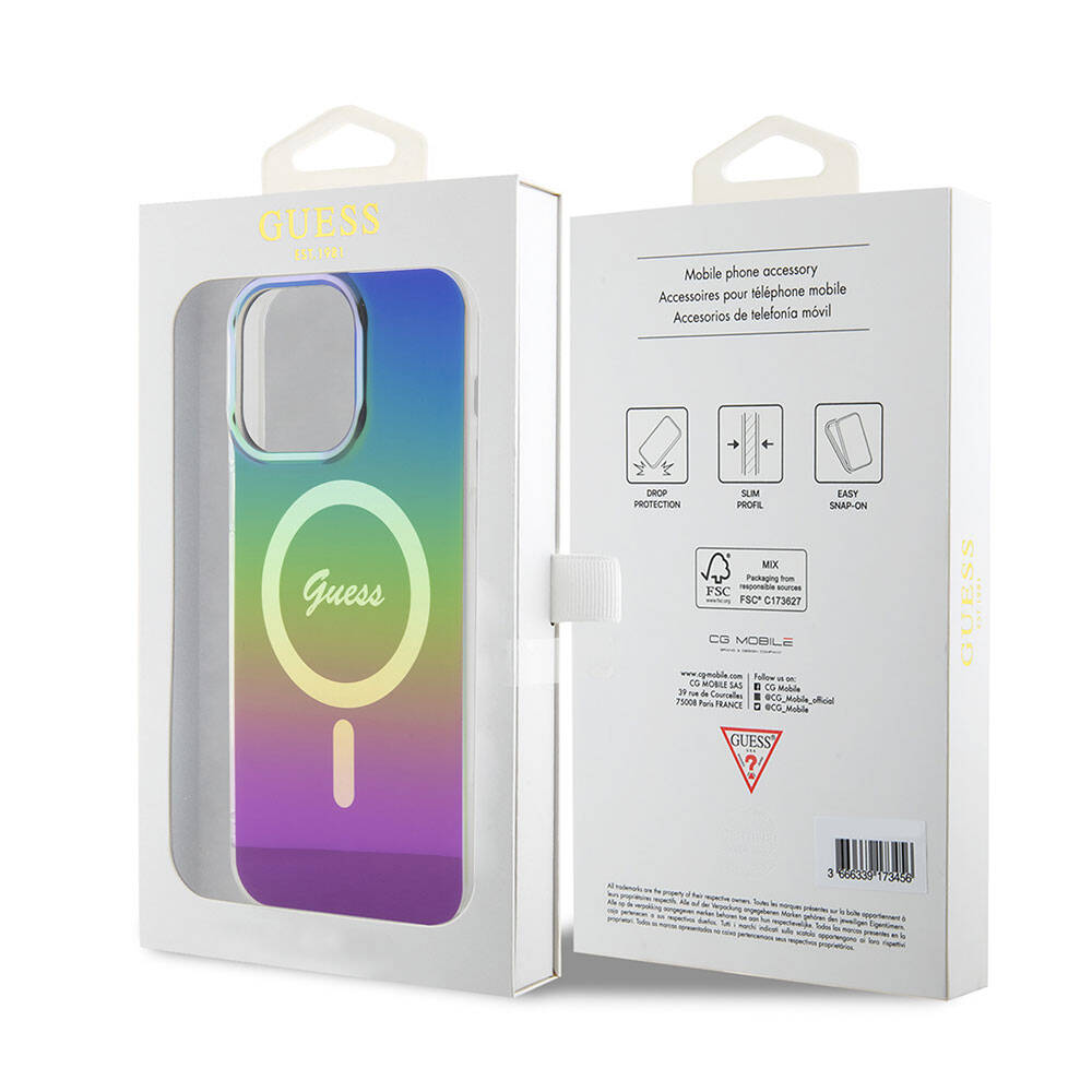 MagSafe futrola za Apple iPhone 15 Pro, Guess, IML Iridescent, Višebojna