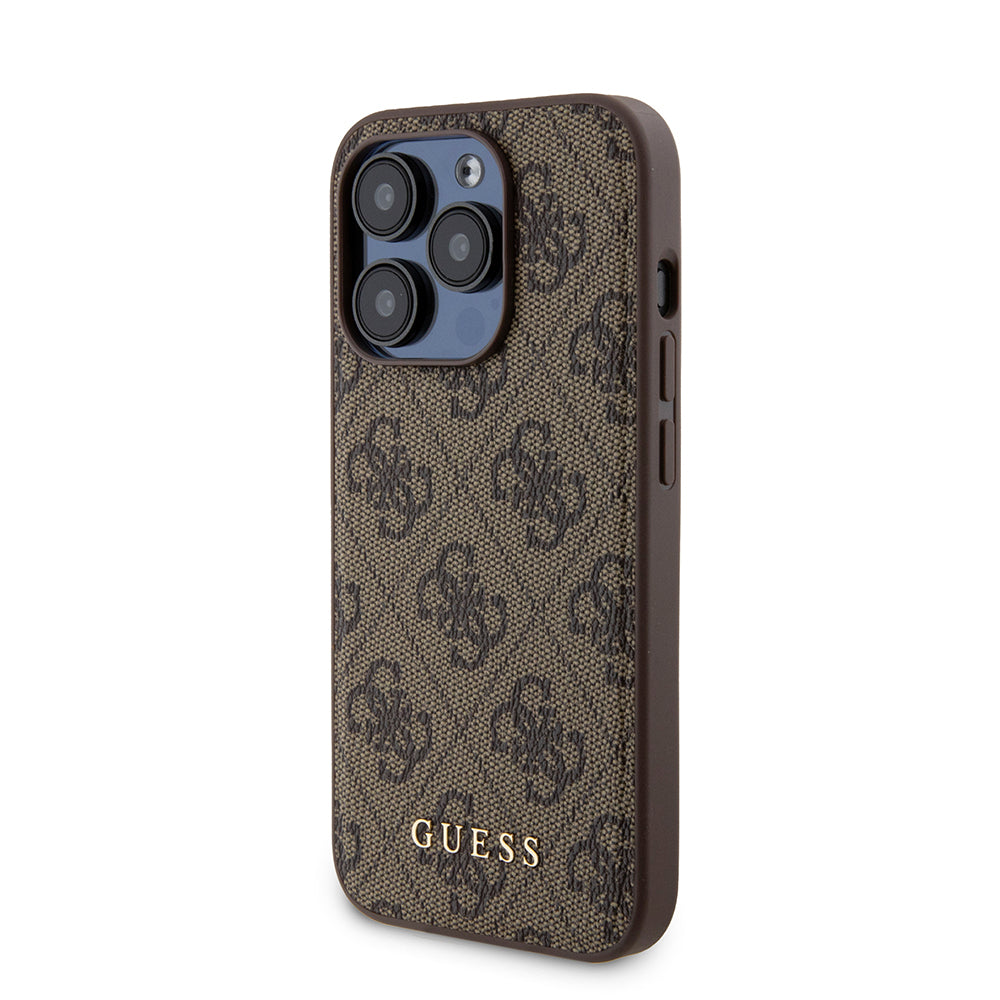 MagSafe futrola za Apple iPhone 15 Pro, Guess, Powerbank 4G Metal Logo, Smeđa