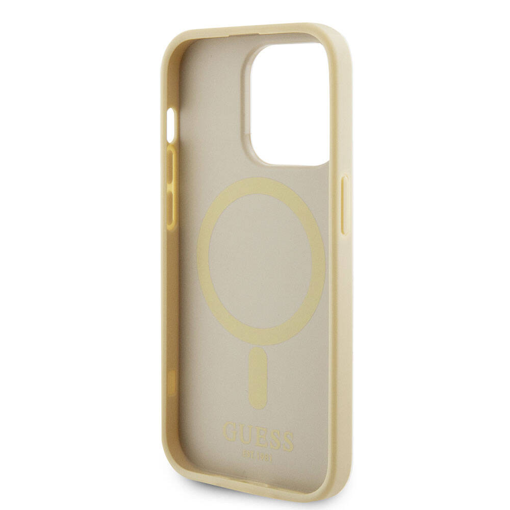 Futrola MagSafe za Apple iPhone 15 Pro, Guess, Saffiano, Bež