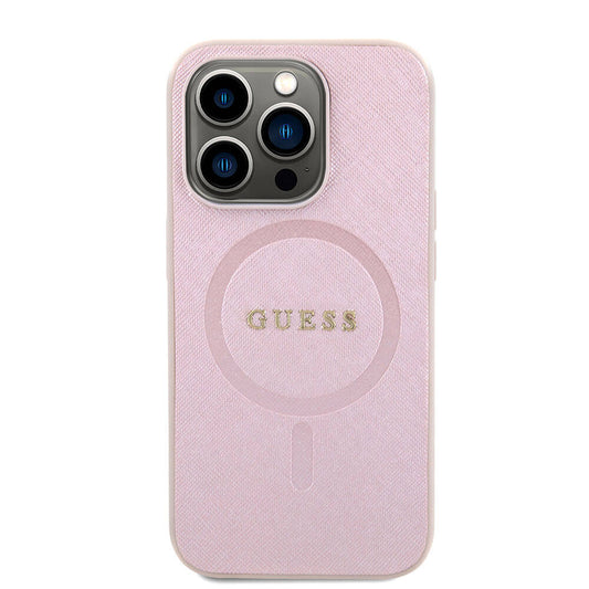 MagSafe futrola za Apple iPhone 15 Pro, Guess, Saffiano, Roza