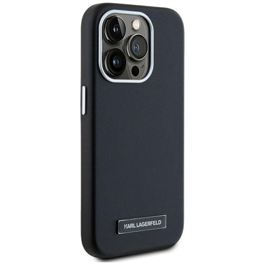 MagSafe futrola za Apple iPhone 15 Pro, Karl Lagerfeld, FW Metal Plate, Crna