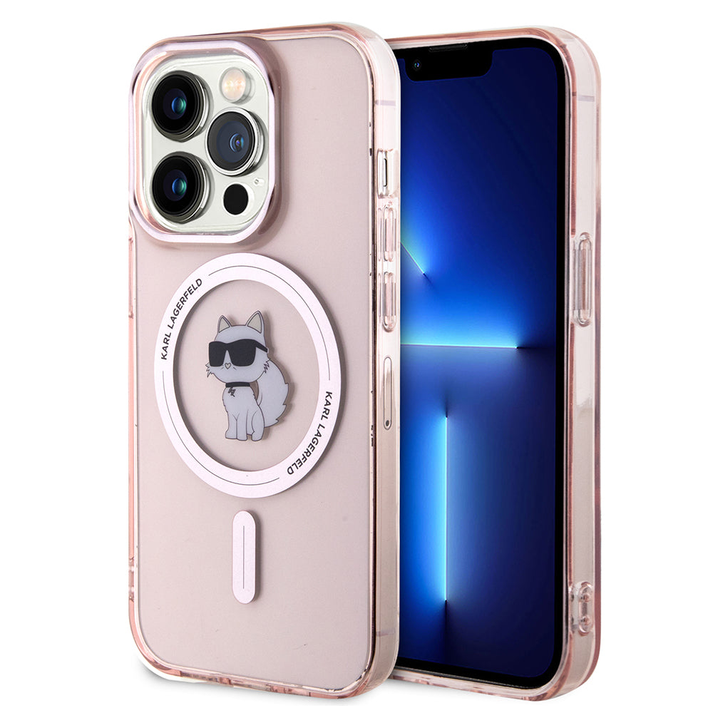 Futrola MagSafe za Apple iPhone 15 Pro, Karl Lagerfeld, IML Choupette, Roza