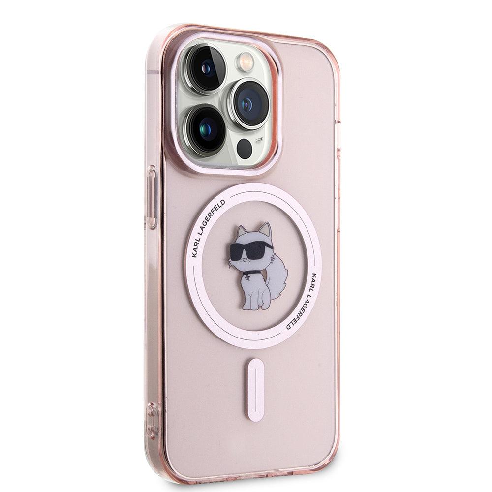 Futrola MagSafe za Apple iPhone 15 Pro, Karl Lagerfeld, IML Choupette, Roza