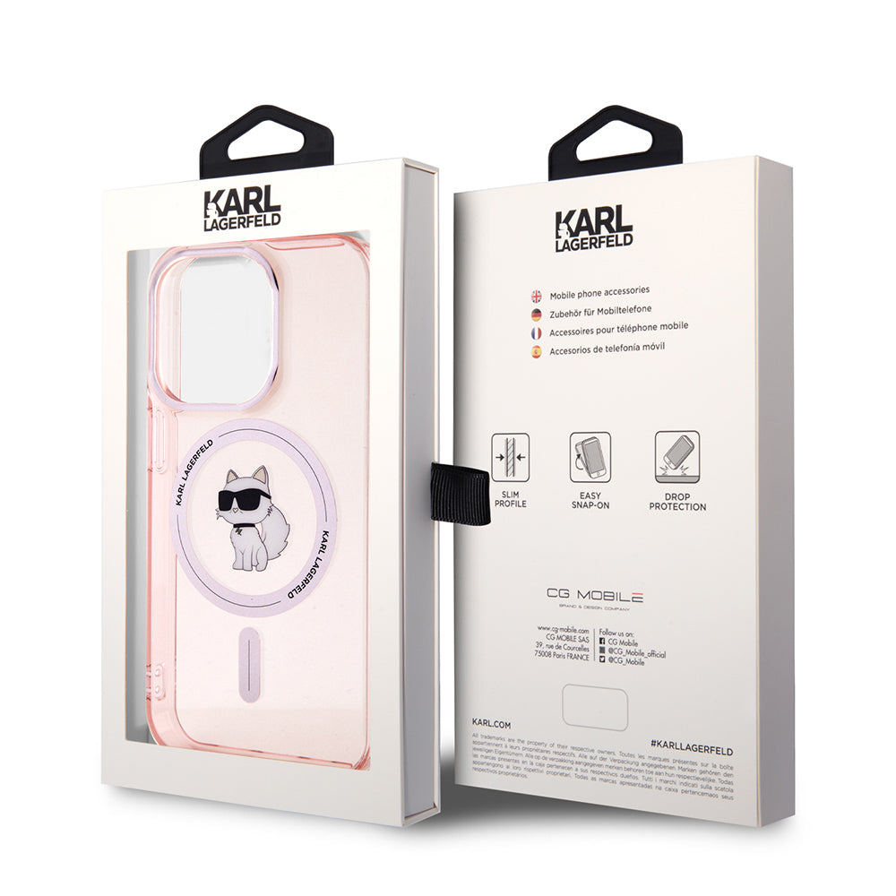 Futrola MagSafe za Apple iPhone 15 Pro, Karl Lagerfeld, IML Choupette, Roza