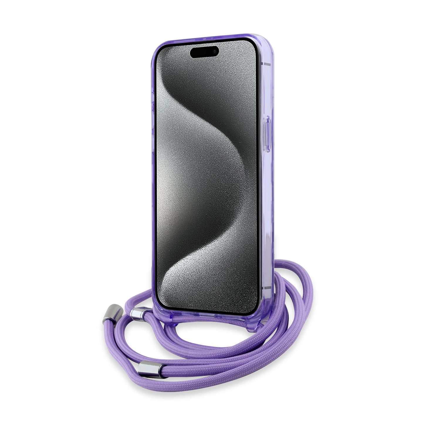 Futrola MagSafe za Apple iPhone 15 Pro, Karl Lagerfeld, IML Crossbody Monogram Karl & Choupette's Heads, Ljubičasta