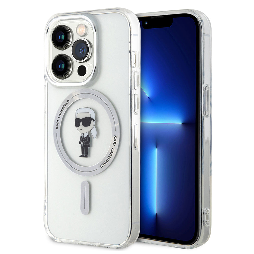 MagSafe futrola za Apple iPhone 15 Pro, Karl Lagerfeld, IML Ikonik Karl, Prozirna