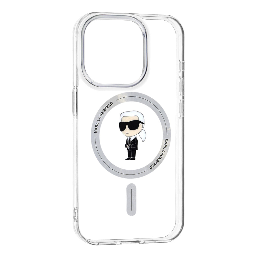 MagSafe futrola za Apple iPhone 15 Pro, Karl Lagerfeld, IML Ikonik Karl, Prozirna