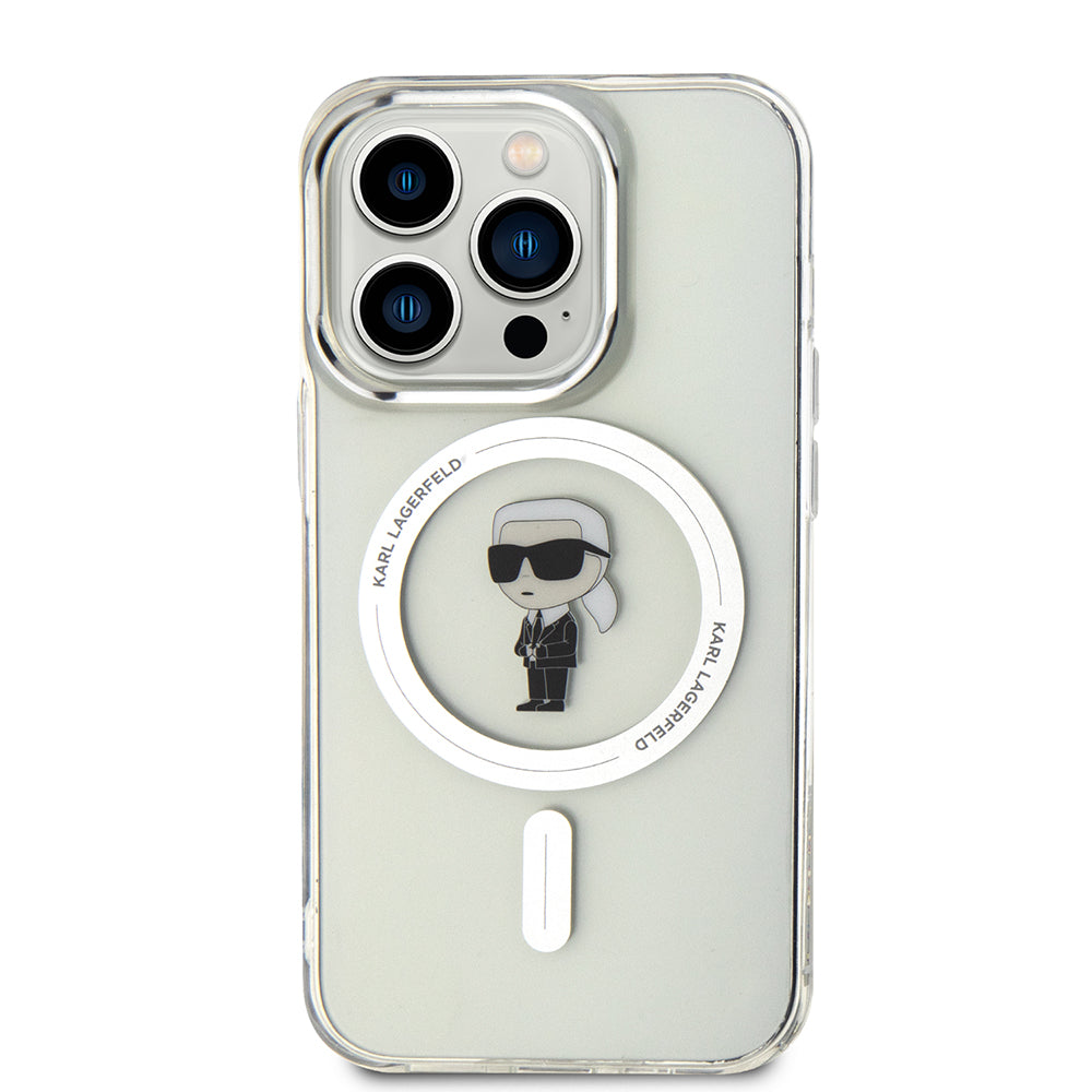 MagSafe futrola za Apple iPhone 15 Pro, Karl Lagerfeld, IML Ikonik Karl, Prozirna