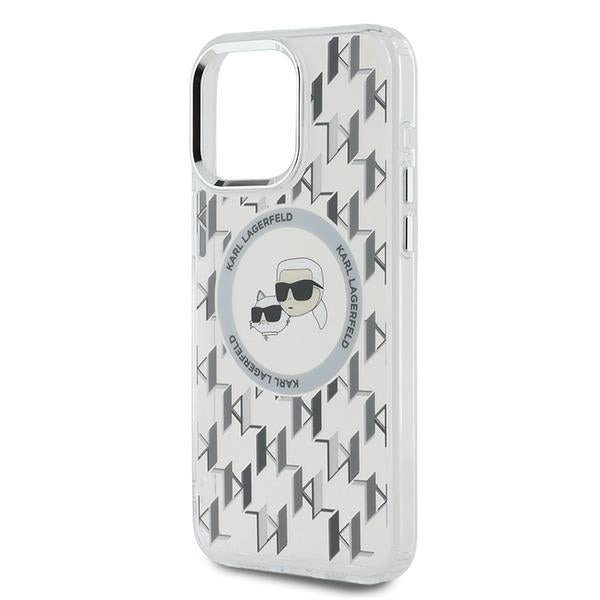 Futrola MagSafe za Apple iPhone 15 Pro, Karl Lagerfeld, IML Monogram Karl & Choupette's Heads, Prozirna