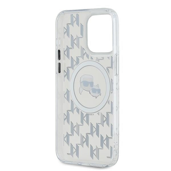 Futrola MagSafe za Apple iPhone 15 Pro, Karl Lagerfeld, IML Monogram Karl & Choupette's Heads, Prozirna