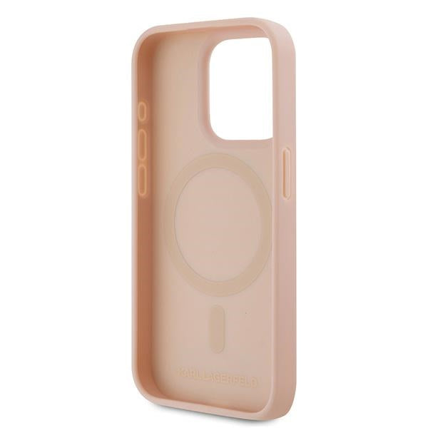 MagSafe futrola za Apple iPhone 15 Pro, Karl Lagerfeld, Monogram Metal Logo, Roza