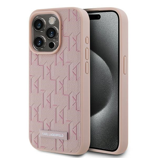 MagSafe futrola za Apple iPhone 15 Pro, Karl Lagerfeld, Monogram Metal Logo, Roza